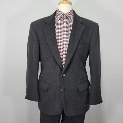 Abrigo Blazer Deportivo Para Hombre Robert Stock Dos Botones Lana Camel Nylon CH Negro 40R Foto 1 de 4