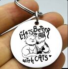 Life Is Better With Cat Steel Keychain 