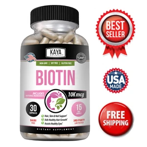 Biotin 60ct Promotes Hair Growth, Strong Nails, Healthy Skin, Vitamin B7 - Picture 1 of 17