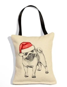 Decoration Eric & Christopher Christmas Ornament Dog Mini Pillow With Santa Hat - Picture 1 of 9