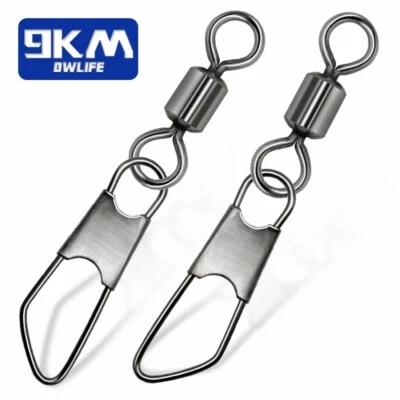 50Pcs Fishing Rolling Swivel with Safety Snap Quick Change Snap Fishing Tackle - Image 1 of 4