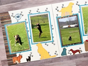Dog Scrapbook Pages, 12 by 12 Premade Dog or Puppy Layouts, Dog Pages - Bild 1 von 10