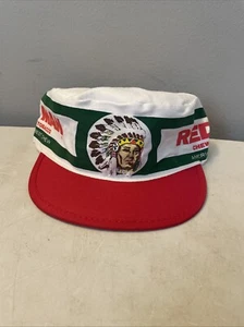 Vintage Red Man Chewing Tobacco Logo Painters Hat 1980s USA NOS QTY 1 - Picture 1 of 8