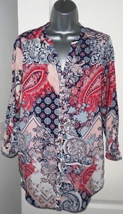✿Ladies WALLIS PETITE multi printed long top blouse size 10 - Picture 1 of 4
