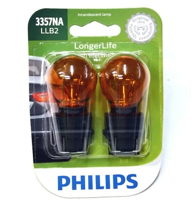 Philips LongerLife 3357NA 27/8W Two Bulbs Front Turn Signal Parking Replace Lamp - Image 1 of 4