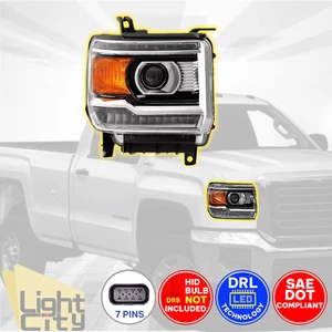 [HID] For 2016-2019 GMC Sierra 2500HD/3500HD Passenger Headlight w/ LED DRL RH - Picture 1 of 2
