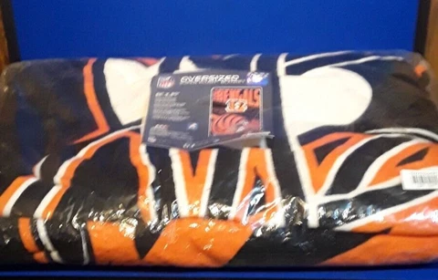 Cincinnati Bengals Plush  62 by 90  Blanket - NFL helmet Cover