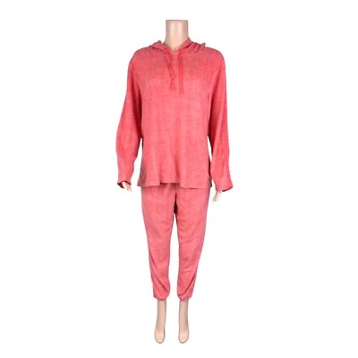 Conjunto lounge feminino Stan Herman champanhe poli lã pau-rosa tamanho grande - Imagem 1 de 2