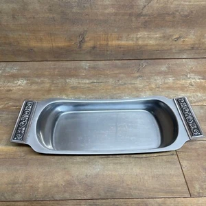 "BANDEJA DECORADORA INTERNACIONAL ACERO INOXIDABLE 18-8 Mid Century MCM 13"" Hecha en Japón" - Imagen 1 de 5