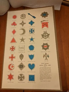 "Cartel de stock de tarjetas ""Corps Badges of the United States Army 1865"" 10x16"" - Imagen 1 de 4