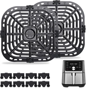2 Pack Air Fryer Accessories Grill Pan Crisper Plate for Instants Vortex plus 6Q - Picture 1 of 12