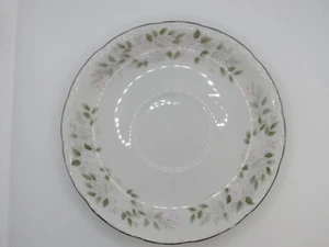 (4) Sheffield Classic 501 Saucer Pink Roses on Rim Green Leaves - Picture 1 of 5