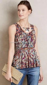 NEW Anthropologie Corbara Peplum Tank by Deletta  Size S - Picture 1 of 13