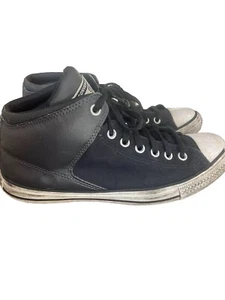 Converse Chuck Taylor All Star High Street Black Leather Sneakers Men 9 Women 11 - Picture 1 of 5