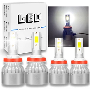 H11+H11 LED Headlight Bulbs Kit High/Low Beam Super Bright 8000LM 6000K White - Picture 1 of 11