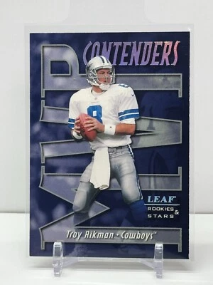 Troy Aikman 1998 Leaf Rookies & Stars MVP Contenders #8 Cowboys numerados/2500 Foto 1 de 3