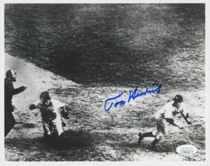 TOMMY HENRICH SIGNED YANKEES & BROOKLYN DODGERS 1941 WORLD SERIES 8x10 PHOTO JSA - Picture 1 of 2
