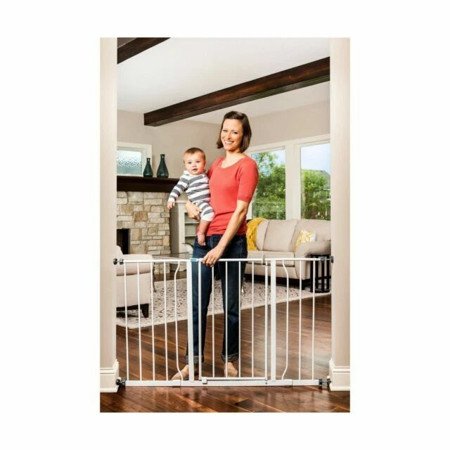 Indoor Pet Extra Wide Adjustable Barrier Pet Dog Gate Walk Thru Baby Kids Safety