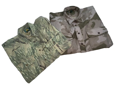 Cabela's Camisas Hombre GRANDES Camuflaje 1 Open Country 1 Microtex Polar LOTE DE 2 Foto 1 de 4