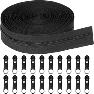 Minired 5 Yards Großpackung Reißverschlüsse, (#5) schwarz Nylon Spule Reißverschluss Meterware zum Selbermachen S - Bild 1 von 12