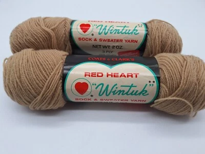 2 Red Heart Wintuk Sock & Sweater Yarn Camel  2 oz ea 3 ply 100% Acrylic - Image 1 of 4