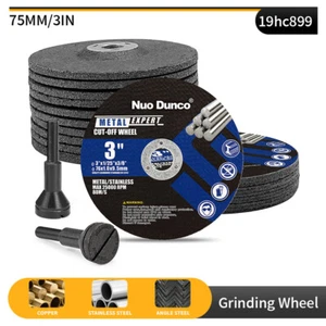 12Pcs 75mm Cutting Disc With 1/4'' Mounting Mandrel Kit For Metal Angle Grinder - Picture 1 of 6