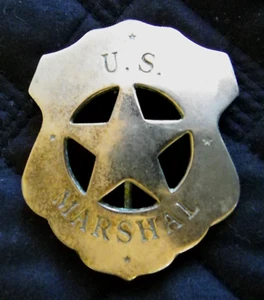 Vintage Old West Badge Insignia U.S. Marshall - Patina - Picture 1 of 2