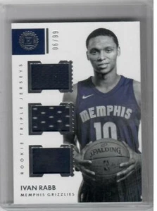 2017-18 Panini Encased Rookie Triple Jerseys Ivan Rabb /99 Grizzlies Markl - Bild 1 von 1