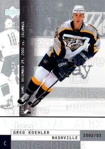 2002-03 UD Mask Collection #129 Greg Koehler