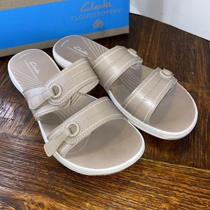 Clarks Women's Size 9 Sandals Breeze Maye Cloudsteppers Flip-Flops Sand Sable - Picture 1 of 8