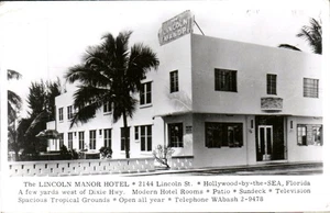 Vintage RPPC The Lincoln Manor Hotel Hollywood Florida Real Photo Postcard 1950s - Picture 1 of 2