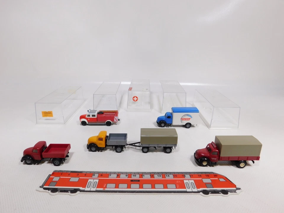 5X Brekina H0 1:87 Magirus 4255 Davos Ackermann Marotzke FW Sg/Mint #DZ288-1 - Immagine 1 di 4