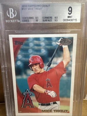 2010  Topps Pro Debut Mike Trout Rookie BGS 9 SUB GRADES 10,9.5,9.5,8.5 - Image 1 of 4
