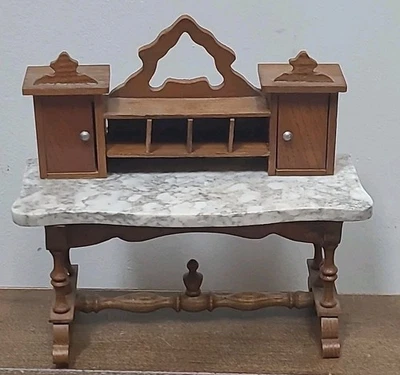 Dollhouse Schneegas Desk Marble TopWalterhausen Germany Antique Miniature - Image 1 of 4