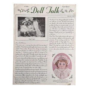 a little DOLL TALK from Byron Magazine February 1984 Vintage Dolls Newsletter - Picture 1 of 3