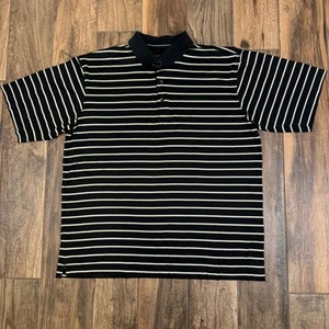 Cutter & Buck Signature Collection Stripped Polo 100% Mercerized Cotton Black XL - Picture 1 of 8