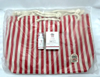 Juego de protector solar facial EltaMD UV transparente FPS 46 0,5 OZ y bolsa de playa de verano EltaMD Foto 1 de 4