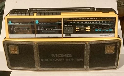 Grabadora de casete de radio estéreo de doble cubierta Magnavox D8300 de colección probada y funciona Foto 1 de 4