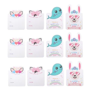 Unicorn Greeting Card Child Valentines Day School Favors Cards with Pencils - Picture 1 of 12