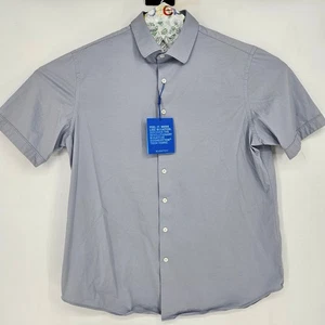 Bugatchi OoohCotton Tech Shirt Mens XL Light Blue Button Up 8 Way Stretch - Picture 1 of 12