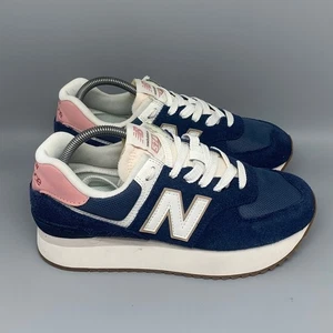 Zapatos New Balance 574 Azul Marino Rosa Plataforma Estilo Elevador WL574ZCB Para Mujer Talla 10 - Imagen 1 de 10