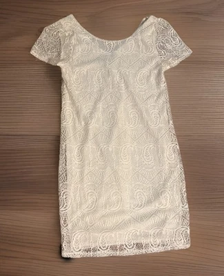 Jun & Ivy white lace shift dress short sleeves XXS Wedding Brunch Beach - Image 1 of 4