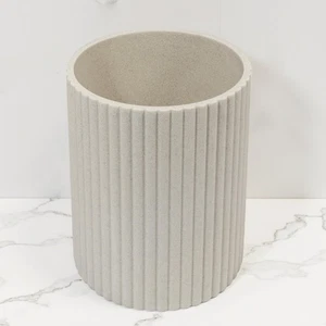 Beige Luxury Stone Bathroom Trash Can, Modern Bathroom Office Trash Can, Resi... - Picture 1 of 7