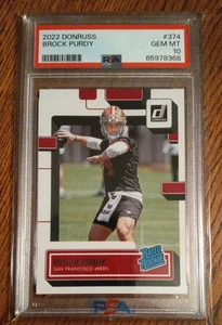 2022 Donruss Brock Purdy #374 PSA 10 GEM MINT RATED ROOKIE RC ROOKIE CARD 49ERS - Picture 1 of 3