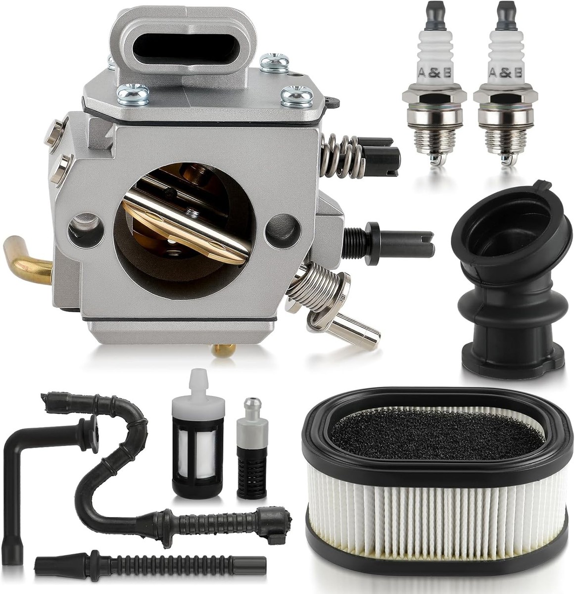 【ユーカリ】50mm シリンダーピストンキット 10mm ピン付き、MS440 044 044R 1128 020 1227 と互換性あり