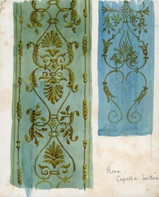 Claude Pemberton Leach Watercolour Painting Study Of Cappella Sistina Rome Italy - image 1 of 3