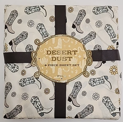 BOTAS DE VAQUERO Y MARGARITAS Tamaño Completo 4 piezas Juego de Sábanas Súper Suaves NUEVAS Sábanas de Vaquera NUEVAS Foto 1 de 4