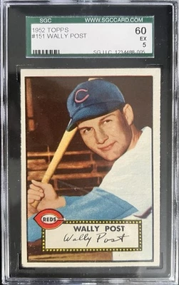 1952 Topps Set Break #151 Wally Post - SGC 60 - 5  (EX) - Image 1 of 2