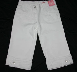 Gymboree SPRING RAINBOW White Denim Capris Pants NWT 5 6 7 Cute back pockets! - Picture 1 of 2