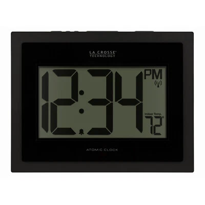 513-54087 La Crosse Technology Atomic Digital Wall Clock with Indoor Temperature - Image 1 of 4